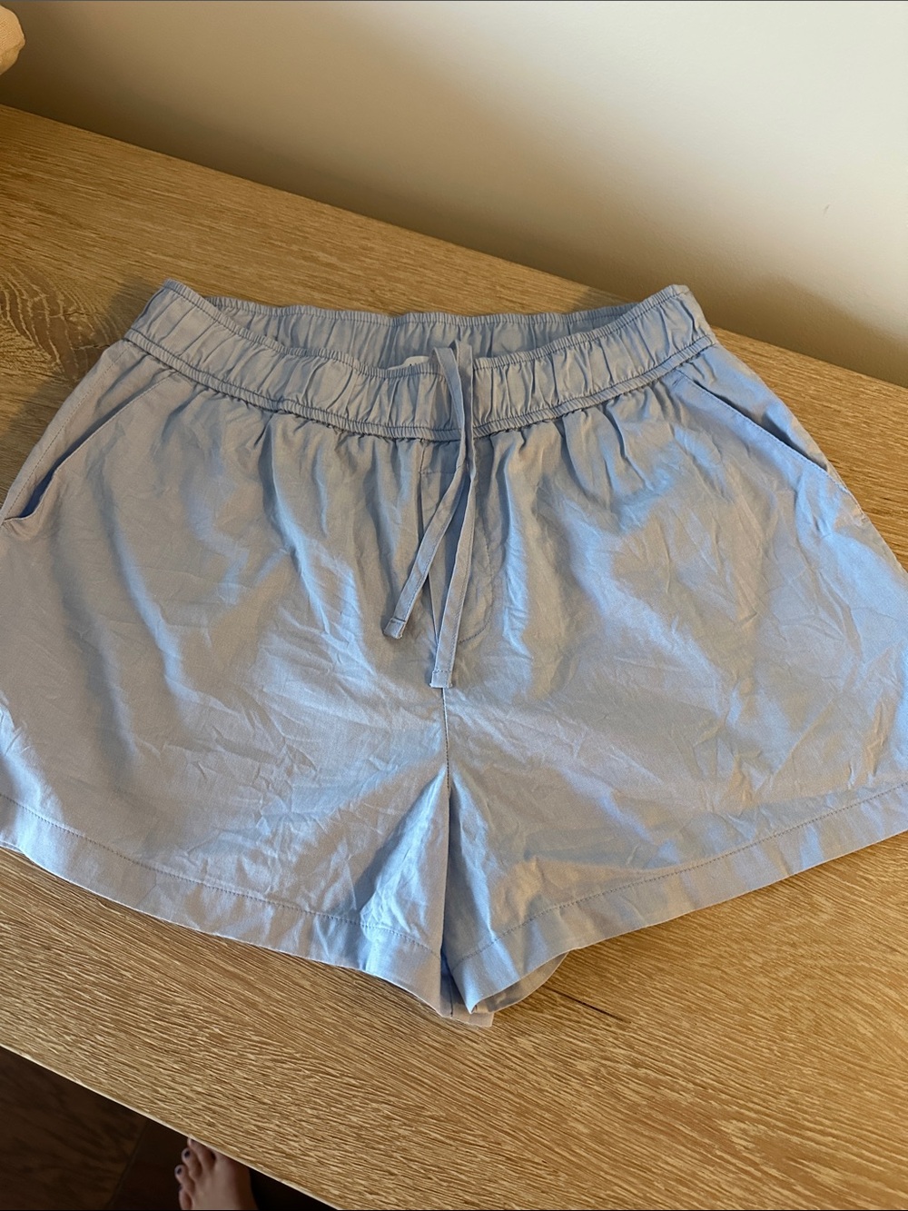 Almina Light Blue Women's Drawstring Casual Shorts